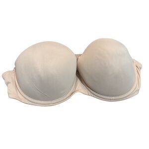 Victoria's Secret Cream Strapless Bra Molded Cup Push Up - Size 32D